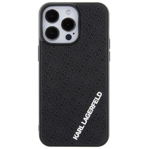 Etui Karl Lagerfeld 3D Rubber Multi Logo na iPhone 15 Pro Max - czarne Etui Karl Lagerfeld 3D Rubber Multi Logo na iPhone 15 Pro Max - czarne
