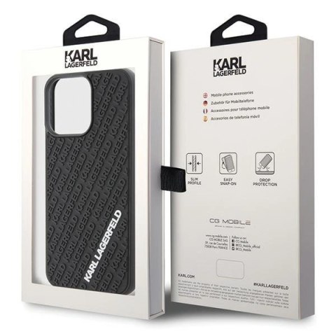 Etui Karl Lagerfeld 3D Rubber Multi Logo na iPhone 15 Pro Max - czarne Etui Karl Lagerfeld 3D Rubber Multi Logo na iPhone 15 Pro Max - czarne