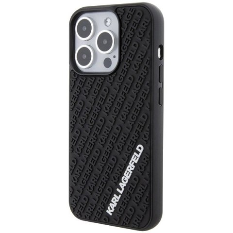 Etui Karl Lagerfeld 3D Rubber Multi Logo na iPhone 15 Pro - czarne Etui Karl Lagerfeld 3D Rubber Multi Logo na iPhone 15 Pro - czarne
