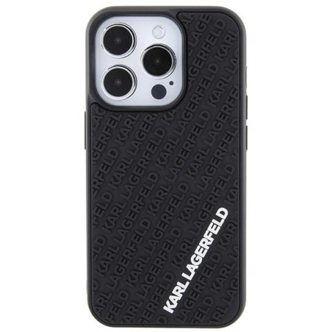 Etui Karl Lagerfeld 3D Rubber Multi Logo na iPhone 15 Pro - czarne Etui Karl Lagerfeld 3D Rubber Multi Logo na iPhone 15 Pro - czarne