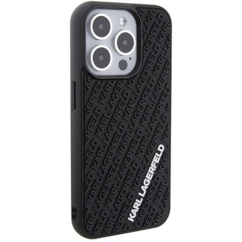 Etui Karl Lagerfeld 3D Rubber Multi Logo na iPhone 15 Pro - czarne Etui Karl Lagerfeld 3D Rubber Multi Logo na iPhone 15 Pro - czarne
