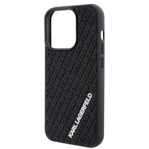 Etui Karl Lagerfeld 3D Rubber Multi Logo na iPhone 15 Pro - czarne Etui Karl Lagerfeld 3D Rubber Multi Logo na iPhone 15 Pro - czarne