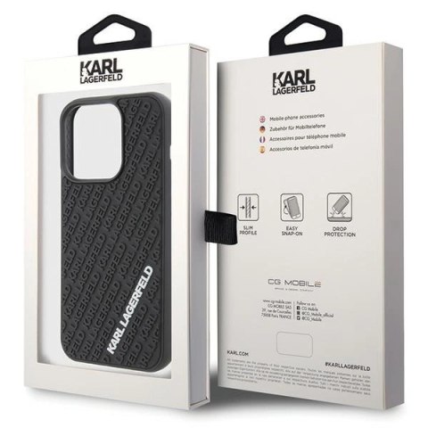 Etui Karl Lagerfeld 3D Rubber Multi Logo na iPhone 15 Pro - czarne Etui Karl Lagerfeld 3D Rubber Multi Logo na iPhone 15 Pro - czarne