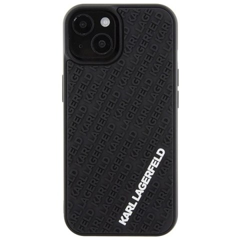 Etui Karl Lagerfeld 3D Rubber Multi Logo na iPhone 15 - czarne Etui Karl Lagerfeld 3D Rubber Multi Logo na iPhone 15 - czarne