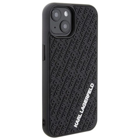 Etui Karl Lagerfeld 3D Rubber Multi Logo na iPhone 15 - czarne Etui Karl Lagerfeld 3D Rubber Multi Logo na iPhone 15 - czarne