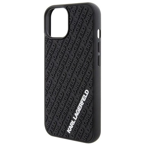 Etui Karl Lagerfeld 3D Rubber Multi Logo na iPhone 15 - czarne Etui Karl Lagerfeld 3D Rubber Multi Logo na iPhone 15 - czarne