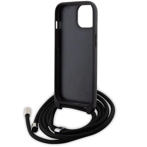 Etui Karl Lagerfeld Crossbody Saffiano Monogram Metal Pin Karl & Choupette na iPhone 15 - czarne Etui Karl Lagerfeld Crossbody Saffiano Monogram Metal Pin Karl & Choupette na iPhone 15 - czarne