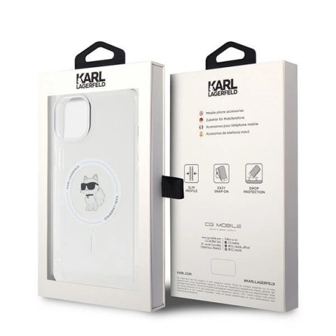 Etui Karl Lagerfeld IML Choupette MagSafe na iPhone 15 Plus - przezroczyste Etui Karl Lagerfeld IML Choupette MagSafe na iPhone 15 Plus - przezroczyste