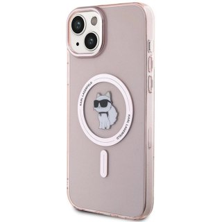 Etui Karl Lagerfeld IML Choupette MagSafe na iPhone 15 Plus - różowe