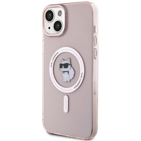 Etui Karl Lagerfeld IML Choupette MagSafe na iPhone 15 Plus - różowe