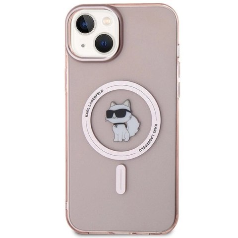 Etui Karl Lagerfeld IML Choupette MagSafe na iPhone 15 Plus - różowe