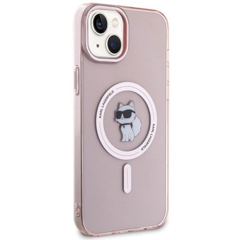 Etui Karl Lagerfeld IML Choupette MagSafe na iPhone 15 Plus - różowe