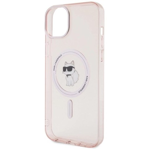 Etui Karl Lagerfeld IML Choupette MagSafe na iPhone 15 Plus - różowe