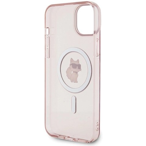 Etui Karl Lagerfeld IML Choupette MagSafe na iPhone 15 Plus - różowe