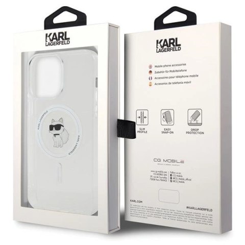 Etui Karl Lagerfeld IML Choupette MagSafe na iPhone 15 Pro Max - przezroczyste