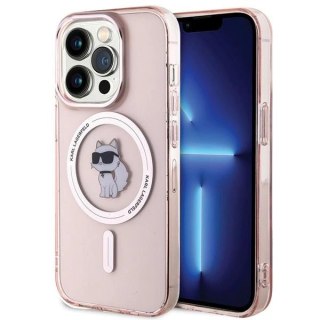 Etui Karl Lagerfeld IML Choupette MagSafe na iPhone 15 Pro Max - różowe