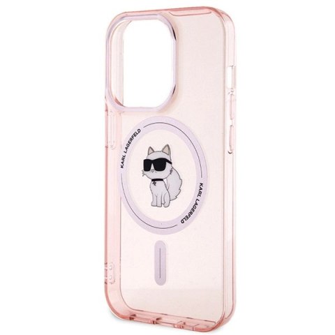 Etui Karl Lagerfeld IML Choupette MagSafe na iPhone 15 Pro Max - różowe
