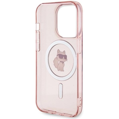 Etui Karl Lagerfeld IML Choupette MagSafe na iPhone 15 Pro Max - różowe