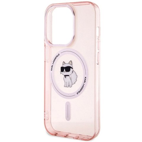 Etui Karl Lagerfeld IML Choupette MagSafe na iPhone 15 Pro - różowe