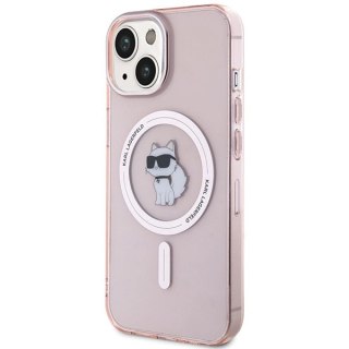 Etui Karl Lagerfeld IML Choupette MagSafe na iPhone 15 - różowe