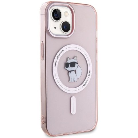 Etui Karl Lagerfeld IML Choupette MagSafe na iPhone 15 - różowe
