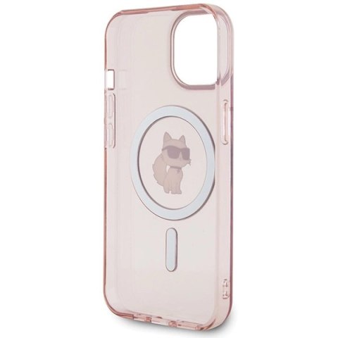 Etui Karl Lagerfeld IML Choupette MagSafe na iPhone 15 - różowe