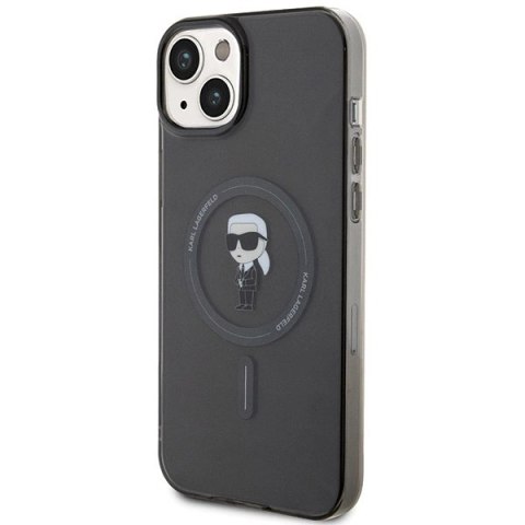 Etui Karl Lagerfeld IML Ikonik MagSafe na iPhone 15 Plus - czarne