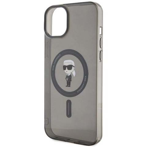 Etui Karl Lagerfeld IML Ikonik MagSafe na iPhone 15 Plus - czarne