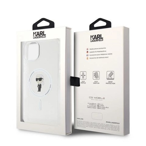 Etui Karl Lagerfeld IML Ikonik MagSafe na iPhone 15 Plus - przezroczyste Etui Karl Lagerfeld IML Ikonik MagSafe na iPhone 15 Plus - przezroczyste