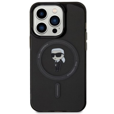 Etui Karl Lagerfeld IML Ikonik MagSafe na iPhone 15 Pro - czarne Etui Karl Lagerfeld IML Ikonik MagSafe na iPhone 15 Pro - czarne