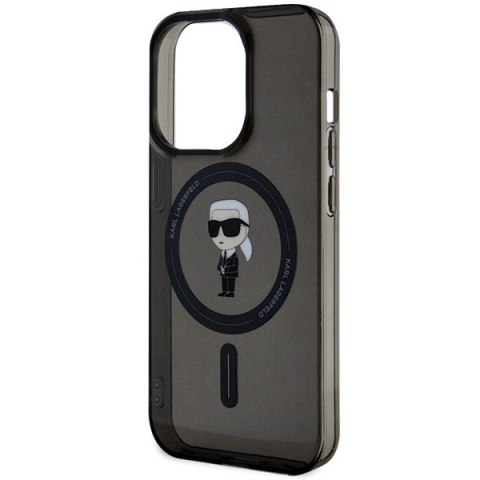 Etui Karl Lagerfeld IML Ikonik MagSafe na iPhone 15 Pro - czarne Etui Karl Lagerfeld IML Ikonik MagSafe na iPhone 15 Pro - czarne