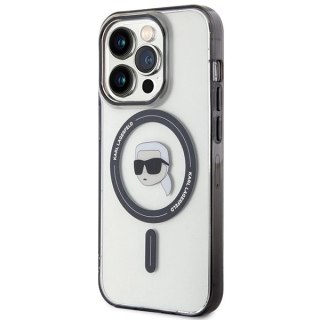 Etui Karl Lagerfeld IML Karl's Head MagSafe na iPhone 15 Pro - przezroczyste
