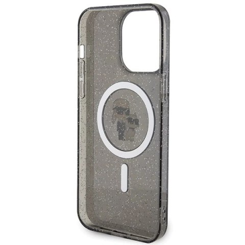 Etui Karl Lagerfeld Karl&Choupette Glitter MagSafe na iPhone 15 Pro Max - czarne Etui Karl Lagerfeld Karl&Choupette Glitter MagSafe na iPhone 15 Pro Max - czarne
