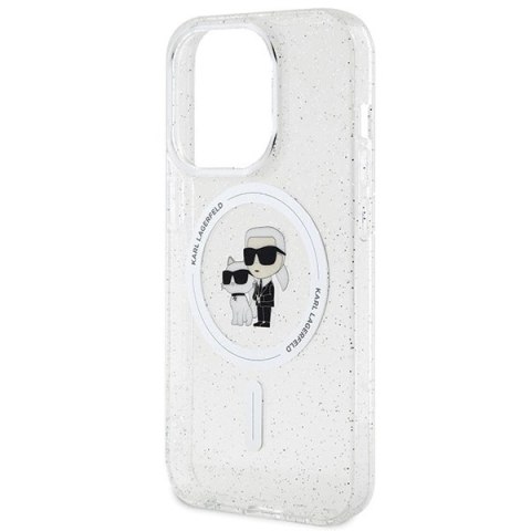 Etui Karl Lagerfeld Karl&Choupette Glitter MagSafe na iPhone 15 Pro - przezroczyste Etui Karl Lagerfeld Karl&Choupette Glitter MagSafe na iPhone 15 Pro - przezroczyste