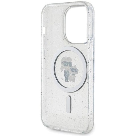 Etui Karl Lagerfeld Karl&Choupette Glitter MagSafe na iPhone 15 Pro - przezroczyste Etui Karl Lagerfeld Karl&Choupette Glitter MagSafe na iPhone 15 Pro - przezroczyste