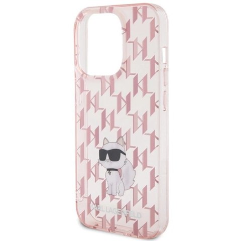 Etui Karl Lagerfeld Monogram Choupette na iPhone 15 Pro Max - różowe Etui Karl Lagerfeld Monogram Choupette na iPhone 15 Pro Max - różowe