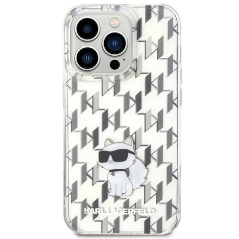 Etui Karl Lagerfeld Monogram Choupette na iPhone 15 Pro - przeroczyste Etui Karl Lagerfeld Monogram Choupette na iPhone 15 Pro - przeroczyste