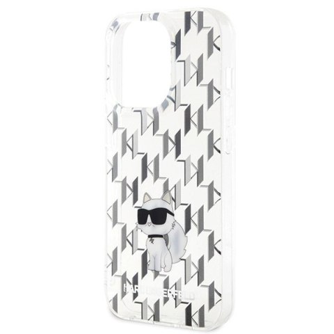 Etui Karl Lagerfeld Monogram Choupette na iPhone 15 Pro - przeroczyste Etui Karl Lagerfeld Monogram Choupette na iPhone 15 Pro - przeroczyste