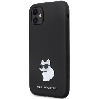 Etui Karl Lagerfeld Silicone Choupette Metal Pin na iPhone 11 / Xr - czarne