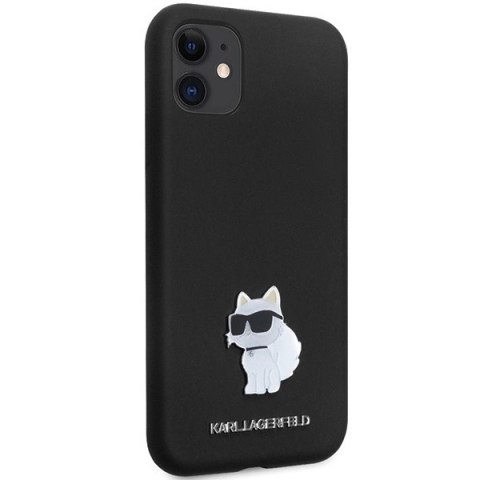 Etui Karl Lagerfeld Silicone Choupette Metal Pin na iPhone 11 / Xr - czarne Etui Karl Lagerfeld Silicone Choupette Metal Pin na iPhone 11 / Xr - czarne