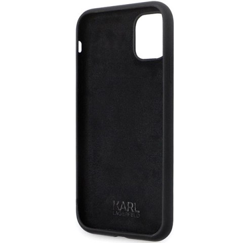 Etui Karl Lagerfeld Silicone Choupette Metal Pin na iPhone 11 / Xr - czarne Etui Karl Lagerfeld Silicone Choupette Metal Pin na iPhone 11 / Xr - czarne