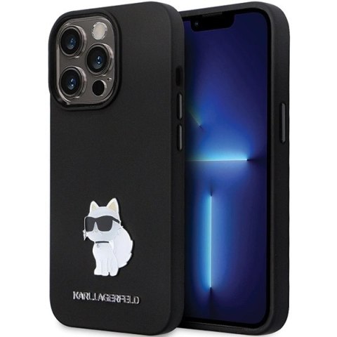 Etui Karl Lagerfeld Silicone Choupette Metal Pin na iPhone 13 Pro / iPhone 13 - czarne Etui Karl Lagerfeld Silicone Choupette Metal Pin na iPhone 13 Pro / iPhone 13 - czarne