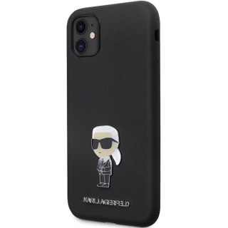 Etui Karl Lagerfeld Silicone Ikonik Metal Pin na iPhone 11 / Xr - czarne