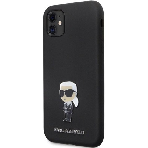 Etui Karl Lagerfeld Silicone Ikonik Metal Pin na iPhone 11 / Xr - czarne Etui Karl Lagerfeld Silicone Ikonik Metal Pin na iPhone 11 / Xr - czarne