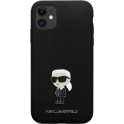 Etui Karl Lagerfeld Silicone Ikonik Metal Pin na iPhone 11 / Xr - czarne Etui Karl Lagerfeld Silicone Ikonik Metal Pin na iPhone 11 / Xr - czarne