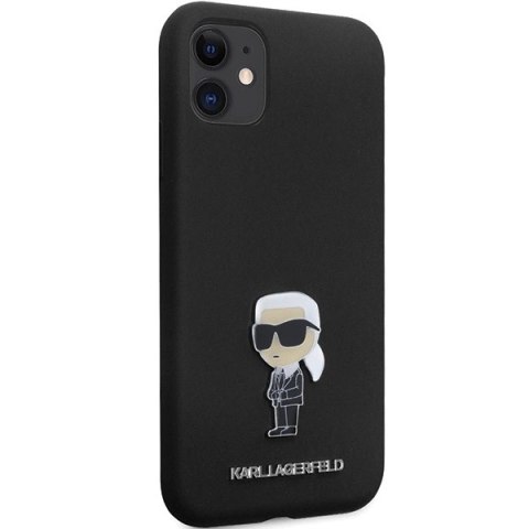 Etui Karl Lagerfeld Silicone Ikonik Metal Pin na iPhone 11 / Xr - czarne Etui Karl Lagerfeld Silicone Ikonik Metal Pin na iPhone 11 / Xr - czarne