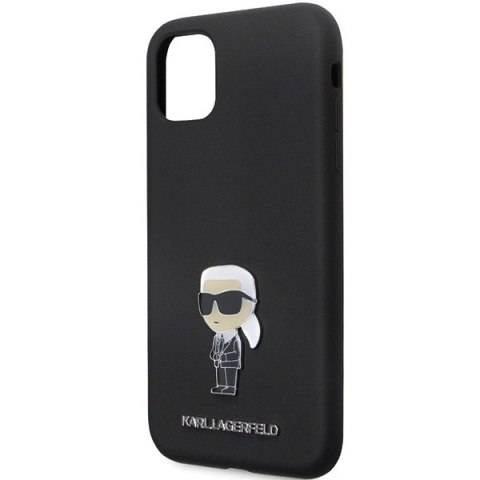 Etui Karl Lagerfeld Silicone Ikonik Metal Pin na iPhone 11 / Xr - czarne Etui Karl Lagerfeld Silicone Ikonik Metal Pin na iPhone 11 / Xr - czarne