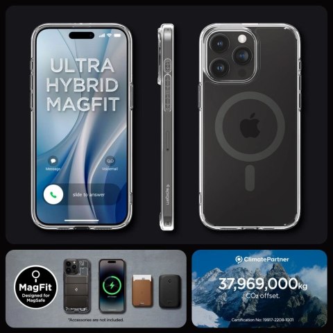 Etui Spigen Ultra Hybrid Mag z MagSafe na iPhone 15 Pro - przezroczysto-szare Etui Spigen Ultra Hybrid Mag z MagSafe na iPhone 15 Pro - przezroczysto-szare