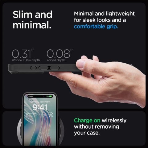 Etui Spigen Crystal Hybrid na iPhone 15 Pro - czarne Etui Spigen Crystal Hybrid na iPhone 15 Pro - czarne