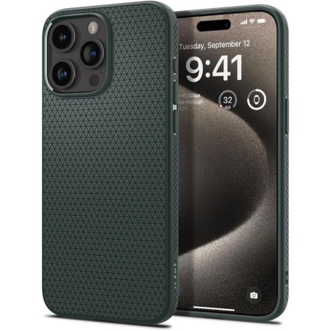 Etui Spigen Liquid Air na iPhone 15 Pro Max - ciemnozielone Etui Spigen Liquid Air na iPhone 15 Pro Max - ciemnozielone